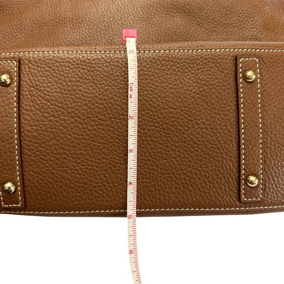 Dooney & Bourke Purse Brown Leather Logo Lock Sac Shoulder Tote Pebbled Leather - Picture 9 of 16